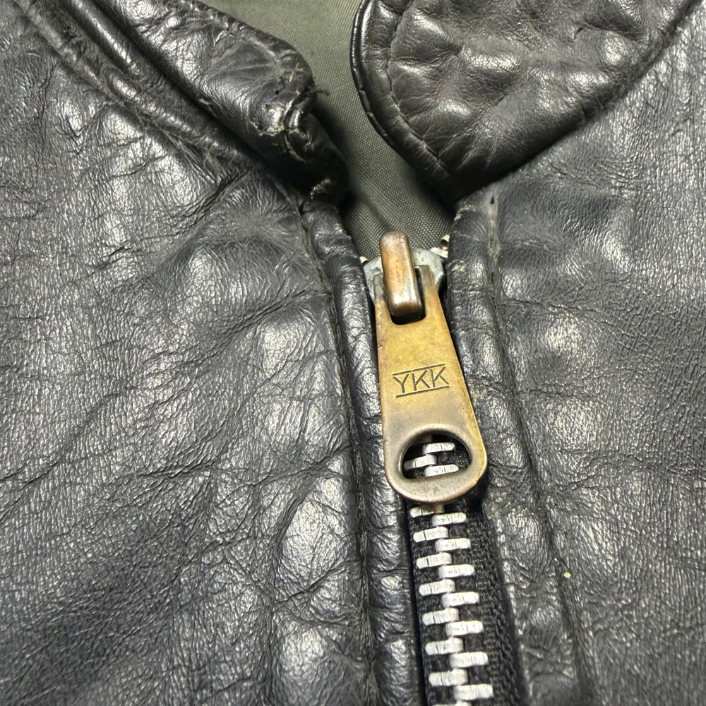 Vintage 80s Leather Attic Black Leather Racer Biker Jacket Made in Canada M/L - Picture 5 of 10